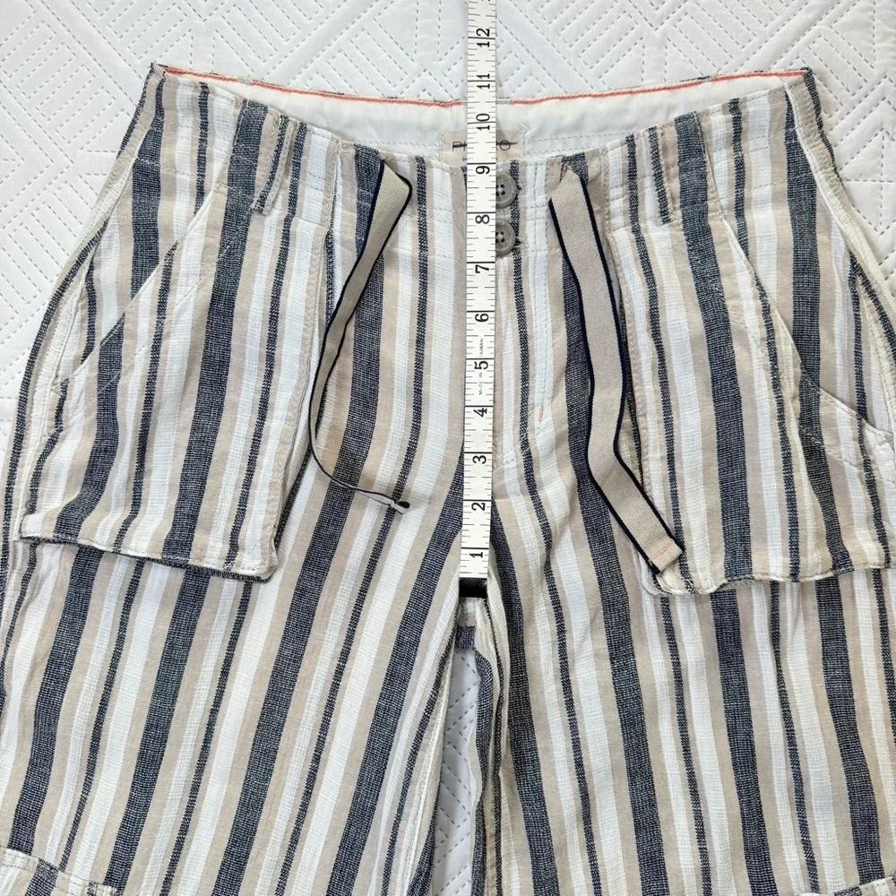 Anthropologie Pilcro Beach Cargo Pants in a striped linen blend Size 26 - Picture 6 of 12
